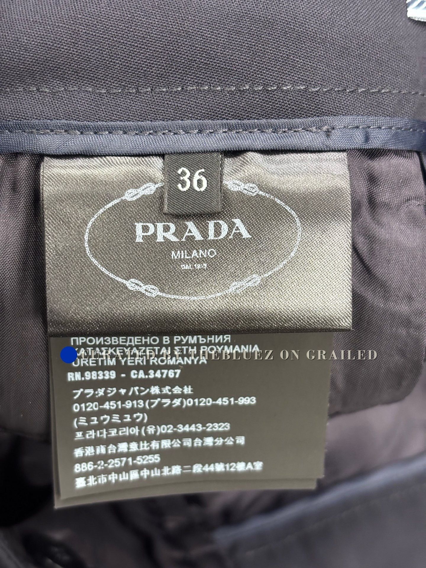 Prada Prada Navy Straight Leg Casual Trousers Size 36" / US 14 / IT 50 - 3 Thumbnail