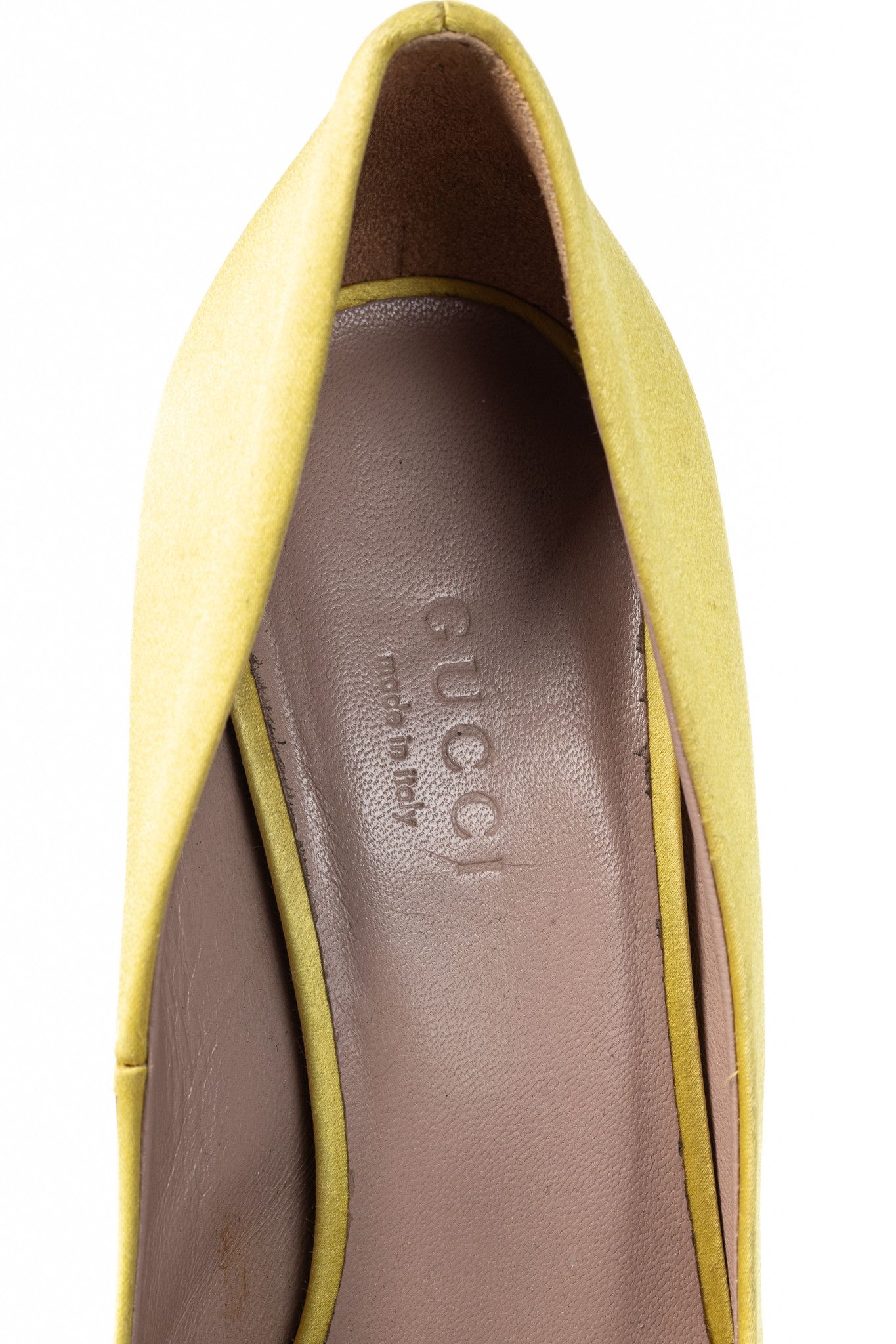 Gucci Gucci Yellow Raso Seta Crystal-GG Pointed-Toe Pumps Size US 4 / IT 34 - 9 Thumbnail