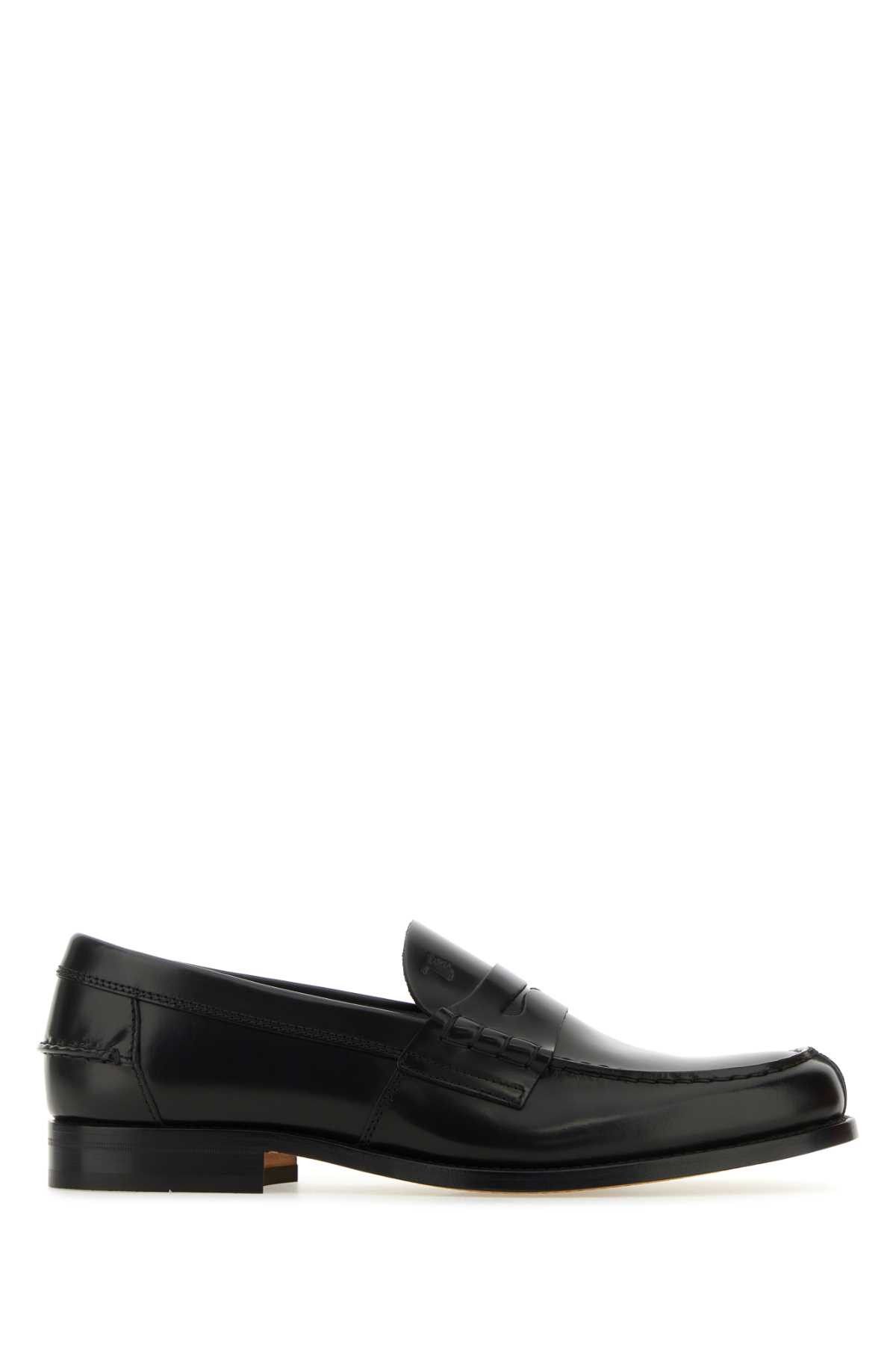 image of Tods Black Leather Loafers, Men's (Size 12)