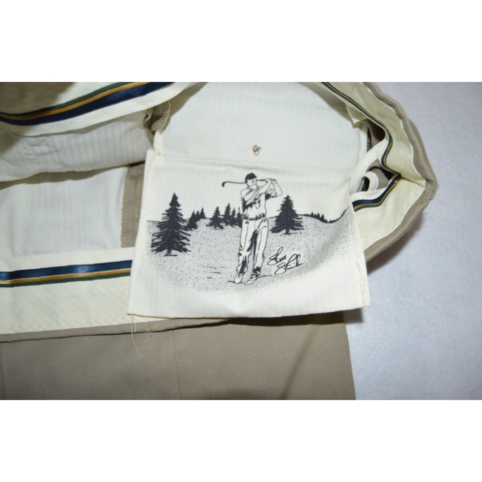Vintage men's Chino Pants 36 / 30 khaki cotton zipper pockets beige classic Regular Mens Size US 36 / EU 52 - 5 Thumbnail