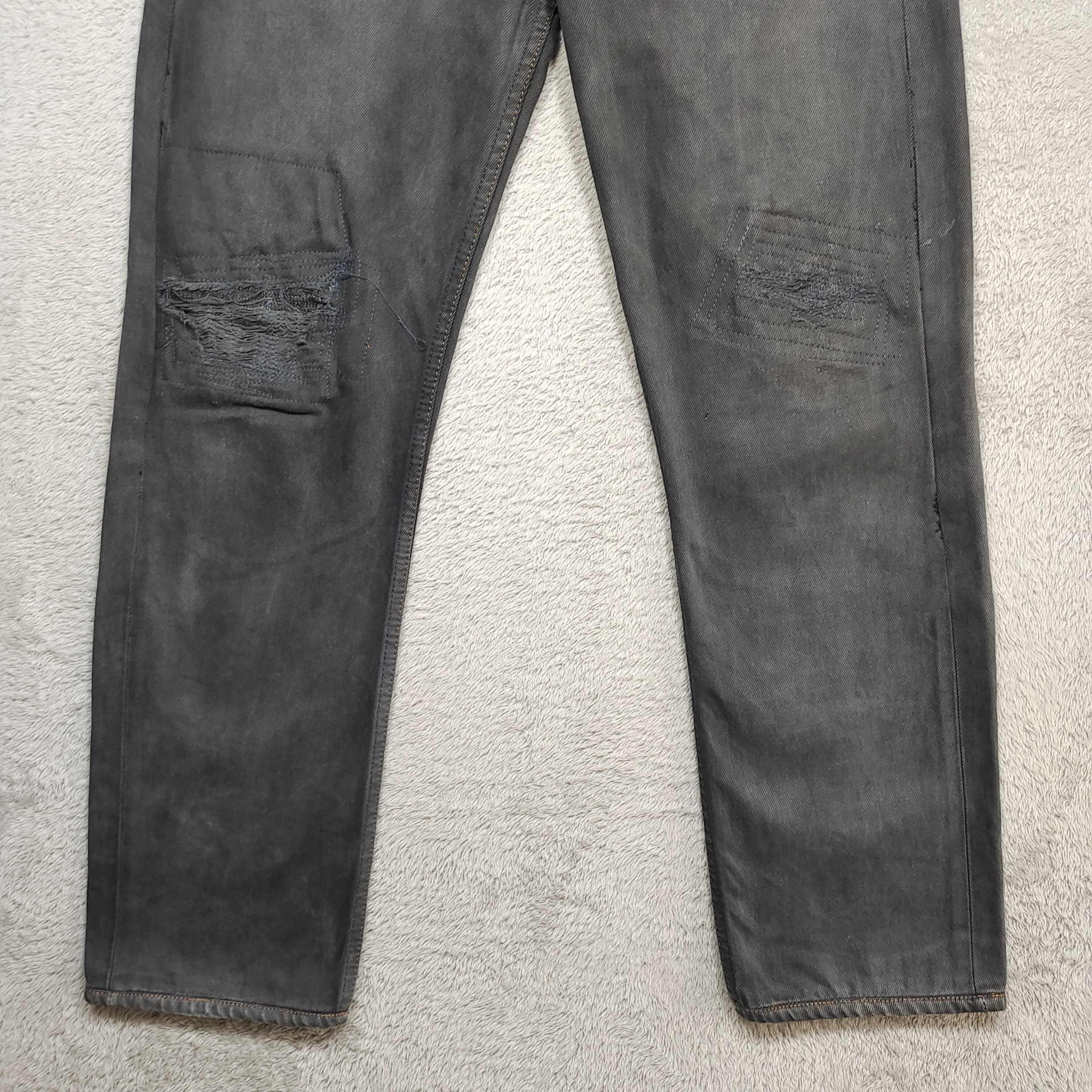 Levi's Vintage 90s Levi’s 501 Overdyed Black Patched Knees Charcoal Size US 30 / EU 46 - 6 Thumbnail
