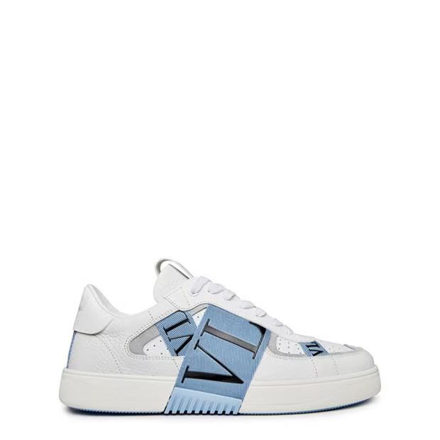 o1g2r1mq0824 Low-Top Calfskin Vltn Sneakers in White Blue