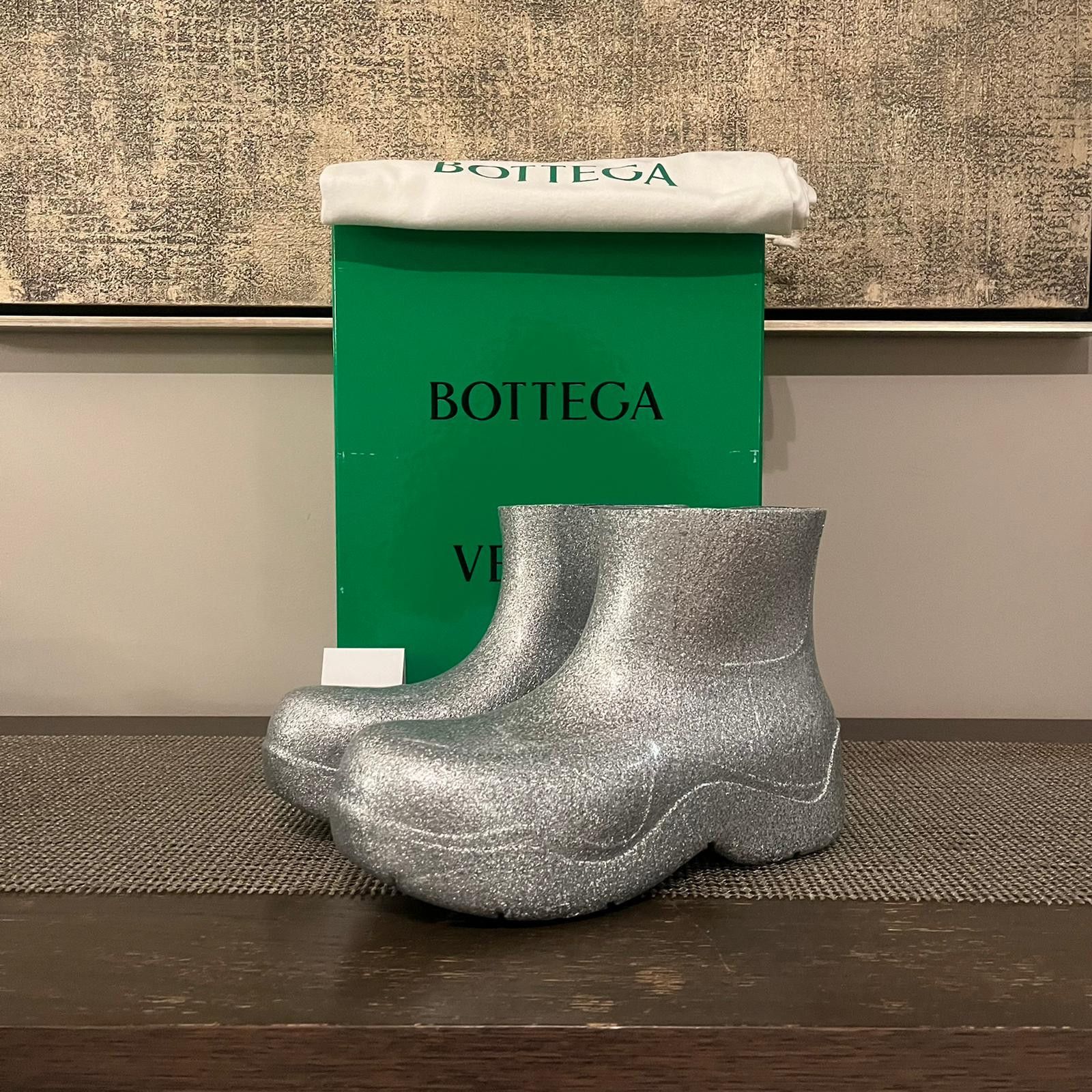 Bottega Veneta o1rshd1 Puddle Ankle Boots Spark Rubber in Silver Size US 10 / EU 43 - 5 Thumbnail