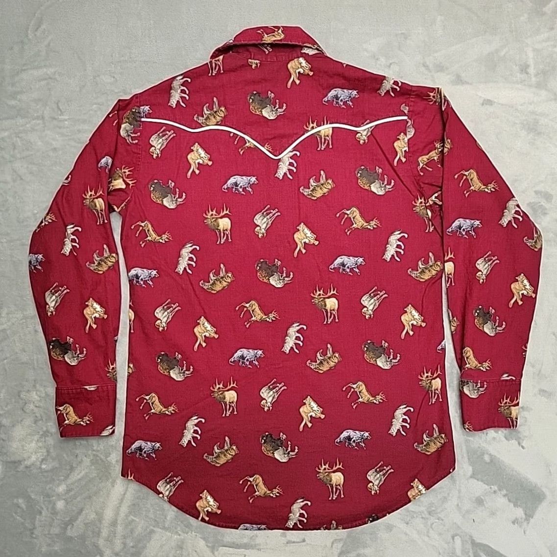 Vintage VTG Handmade Shirt Mens M Pearl Snap Western Elk Grizzly Hunting Cowboy Montana Shirt Size US M / EU 48-50 / 2 - 7 Thumbnail