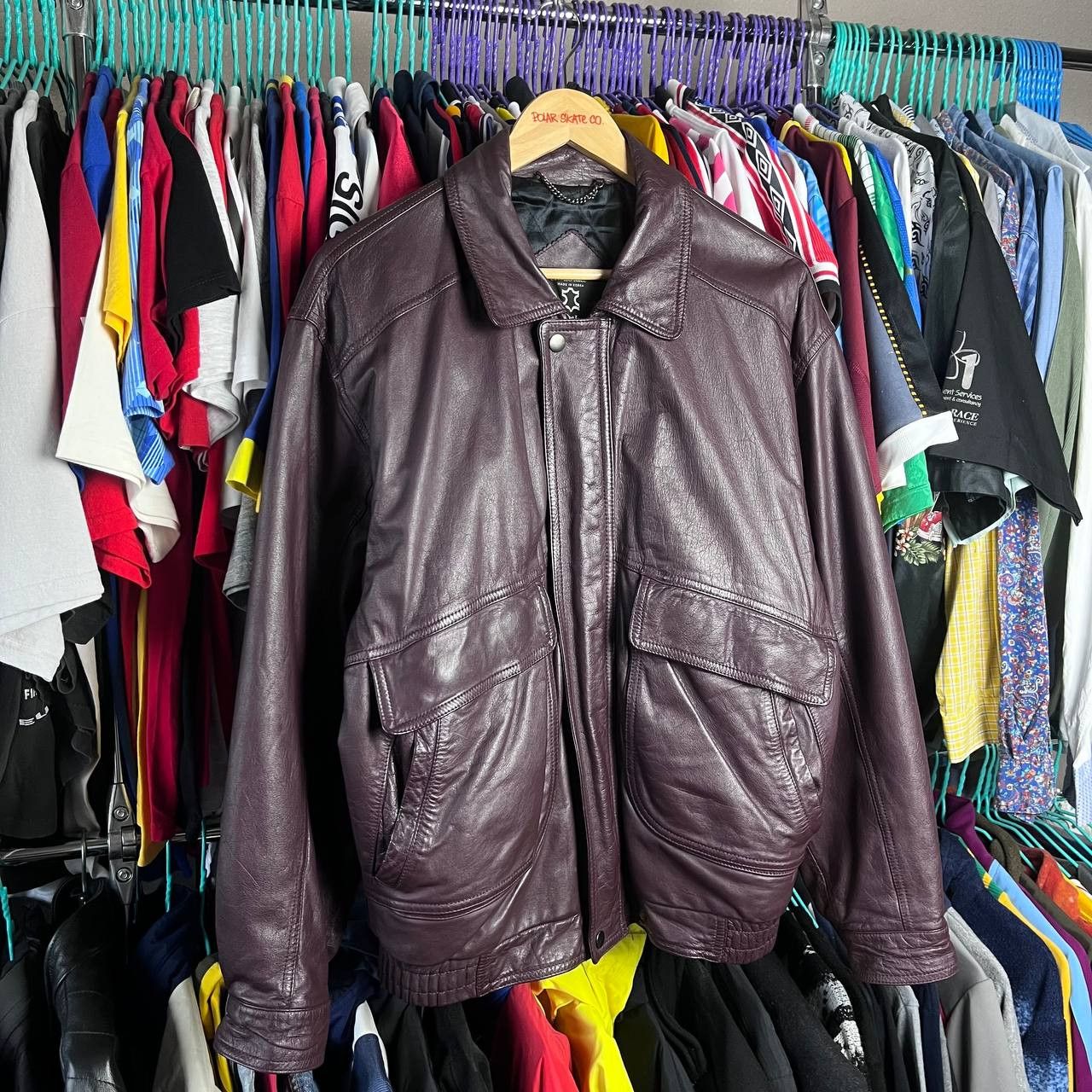 Vintage Vintage St Michael Real Leather Biker Brown Bomber Jacket Size US M / EU 48-50 / 2 - 2 Thumbnail