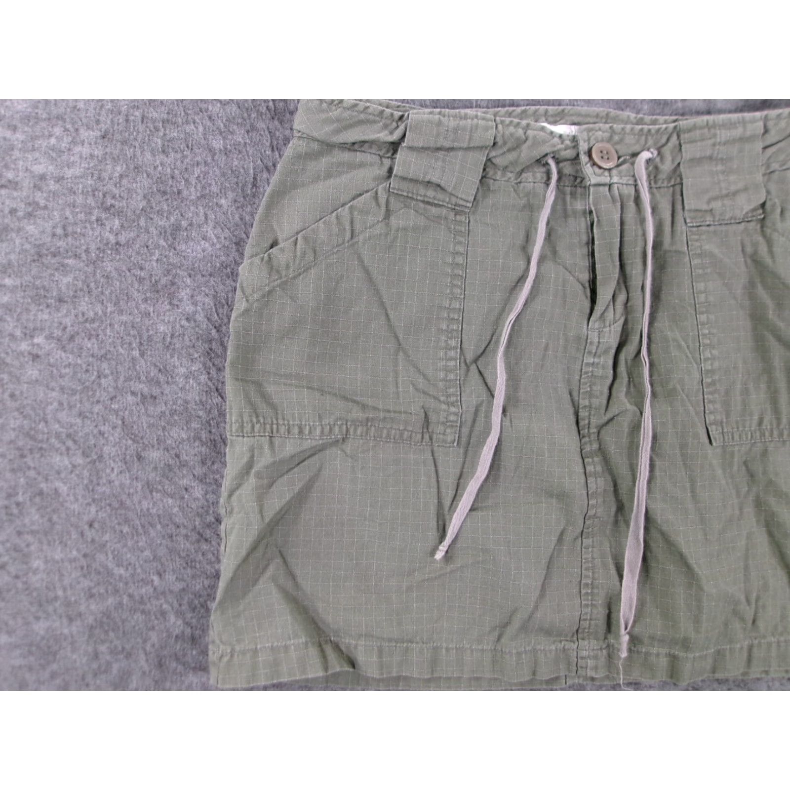 Vintage Vounique Jeans Skirt Women 1 Green Causal Army Grunge Rip Stop Utility Pocket Size 25" / US 0 / IT 36 - 3 Thumbnail