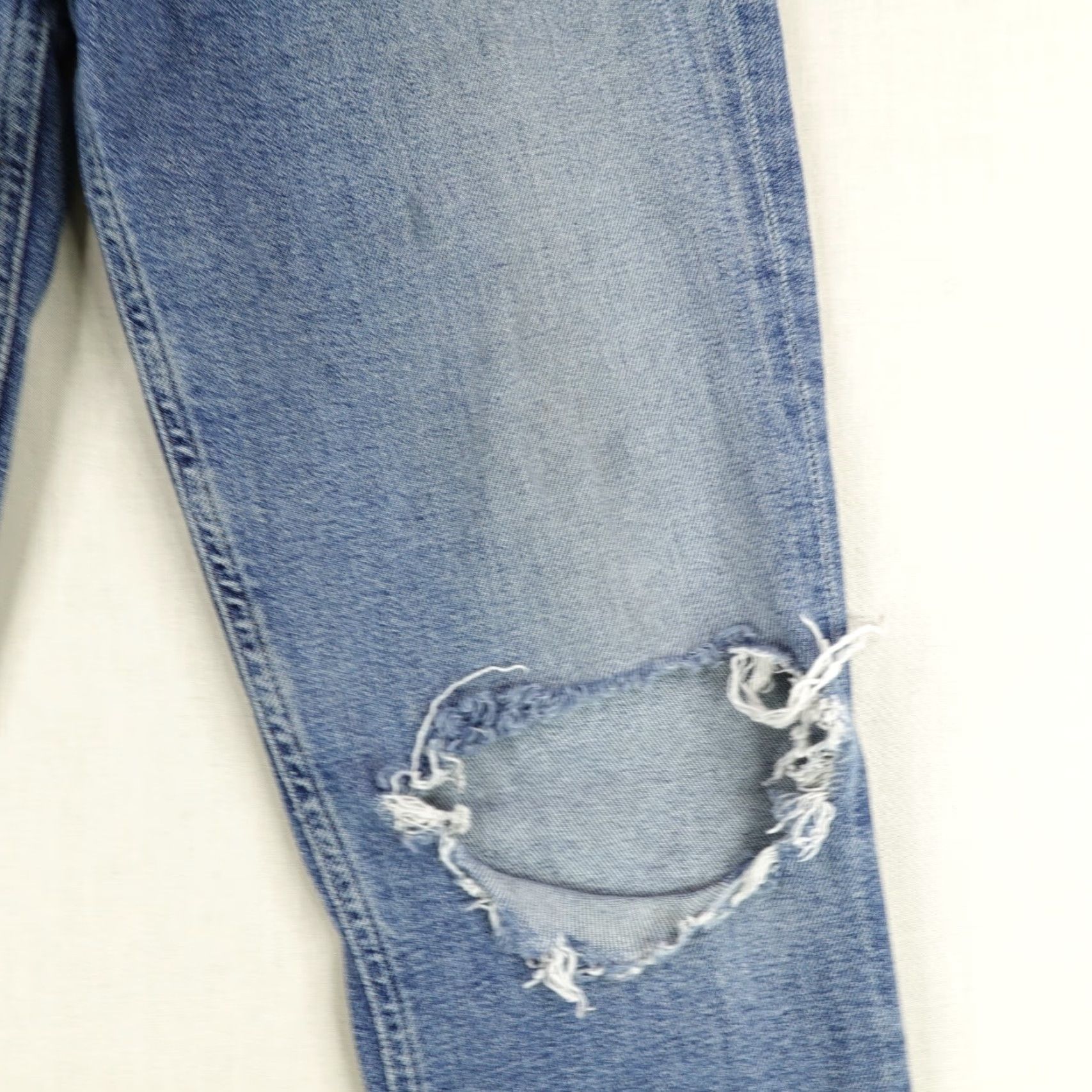 Agolde AGOLDE Jeans Womens 29 Blue Denim Nico High Rise Slim Fit Button Fly Distressed Size 28" / US 6 / IT 42 - 4 Thumbnail
