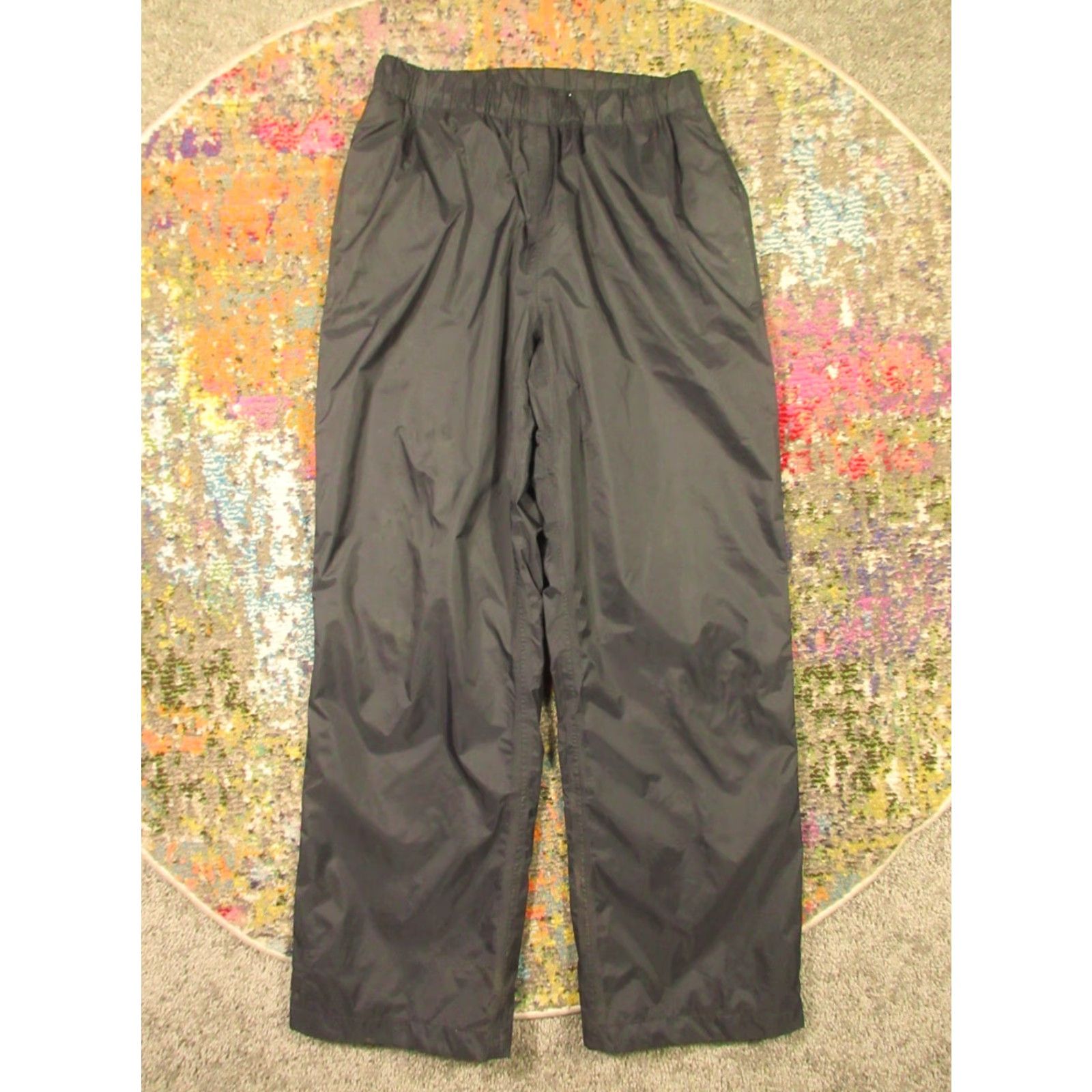 Rains Columbia Rain Pants Mens S Black Waterproof Lightweight Omni-Tech Elastic Waist Straight Leg Casual Travel 32 Inseam Mens Size US 29 - 2 Thumbnail
