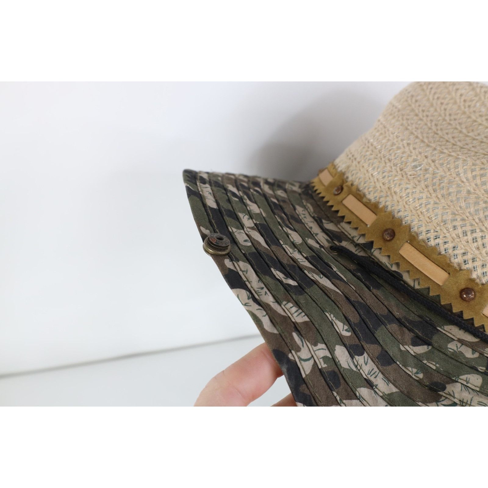 Vintage Vintage 90s Y2K Streetwear Camouflage Straw Sun Hat Size ONE SIZE - 3 Thumbnail