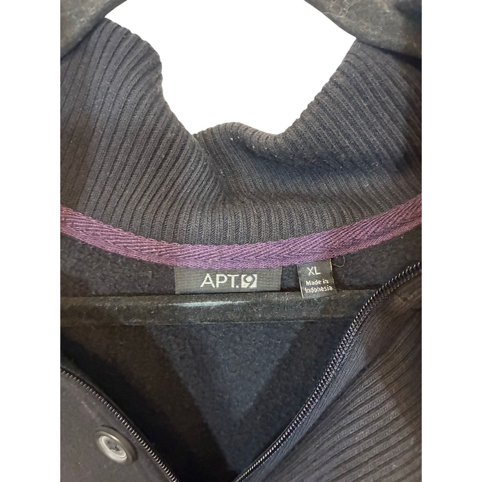 Apt. 9 APT 9 Mens Jacket Full Zip Mock Neck Knit Black XL Preppy Size US XL / EU 56 / 4 - 2 Thumbnail