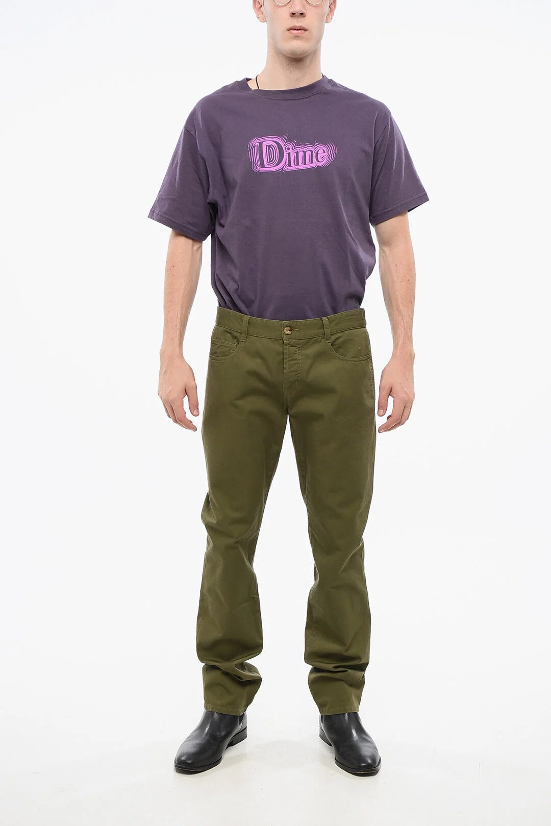 Saint Laurent Paris og1mm0426 Lightweight Cotton 5-Pocket Pant in Green Size US 32 / EU 48 - 4 Thumbnail