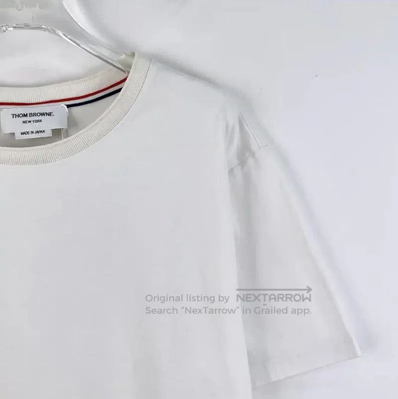 Thom Browne Thom Browne Men's White Cotton T-Shirt Size L . Size US L / EU 52-54 / 3 - 3 Thumbnail