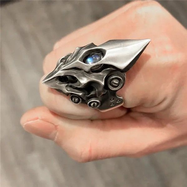 Jewelry Mecha Moonstone Adjustable Size Ring Size ONE SIZE - 1 Thumbnail
