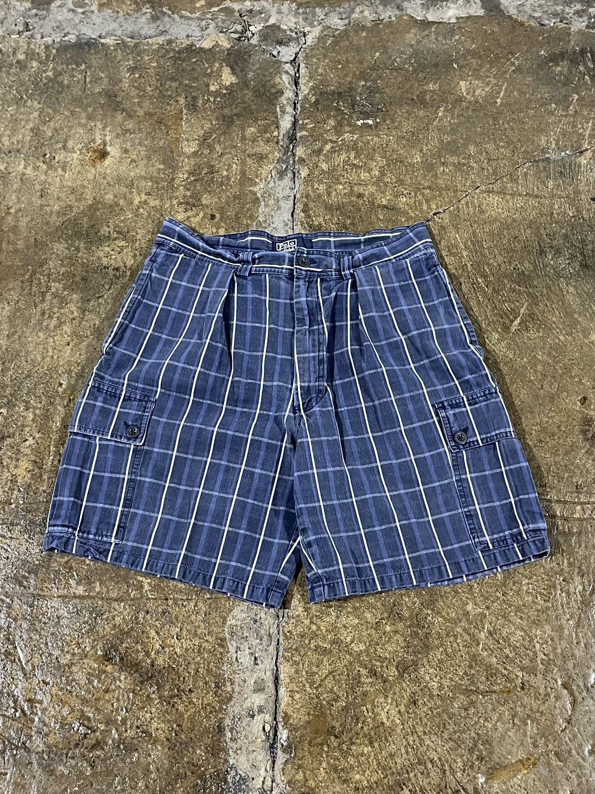Polo Ralph Lauren × Vintage Crazy Polo Ralph Lauren Plaid Cargo Shorts Essential Skater Size US 31 - 1 Thumbnail