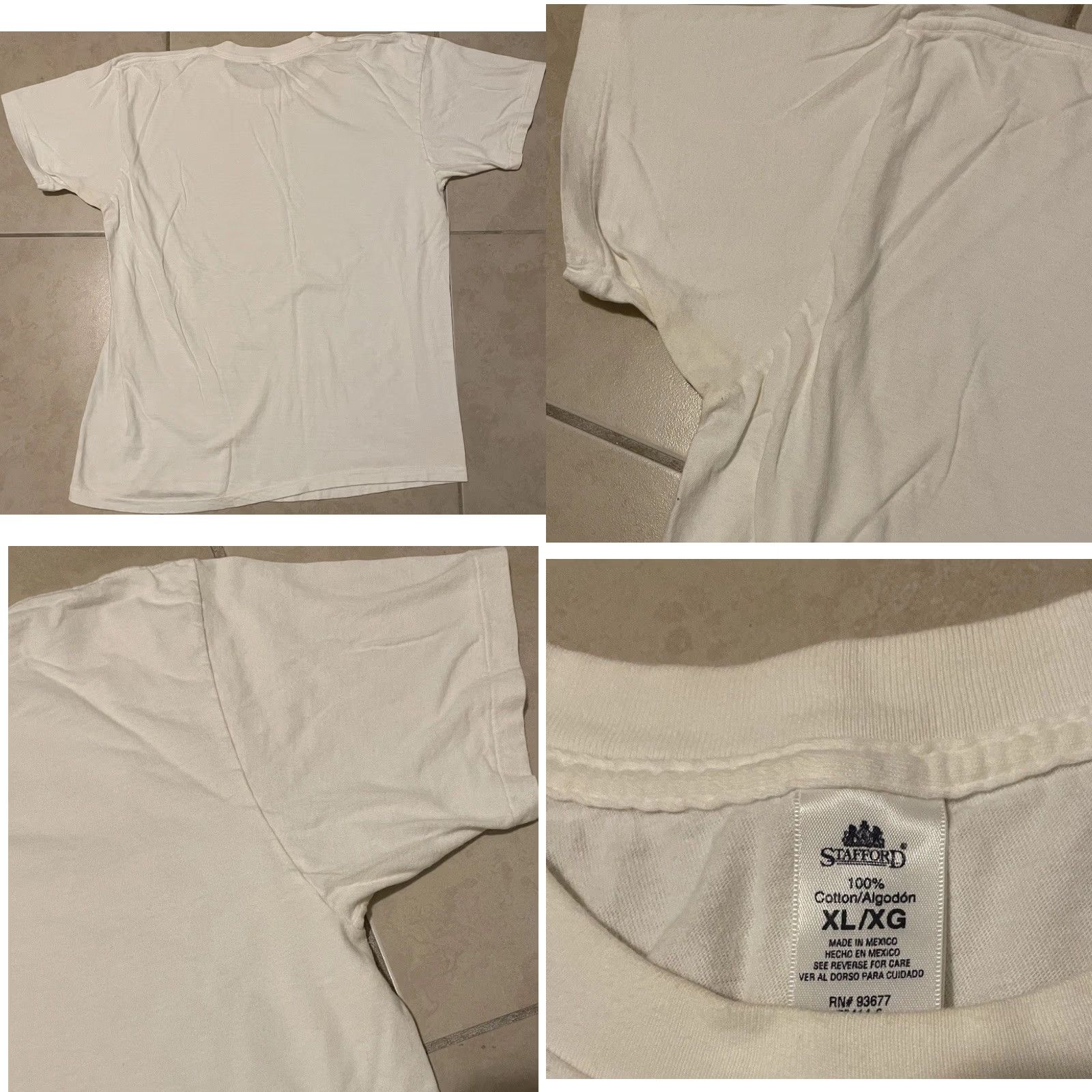 Vintage VINTAGE Shirt XL White 80s 90s Faded Grunge Punk Biker Surf Skate Track Trucker Mechanic Single Stitch Mens T-Shirt Size US XL / EU 56 / 4 - 8 Thumbnail