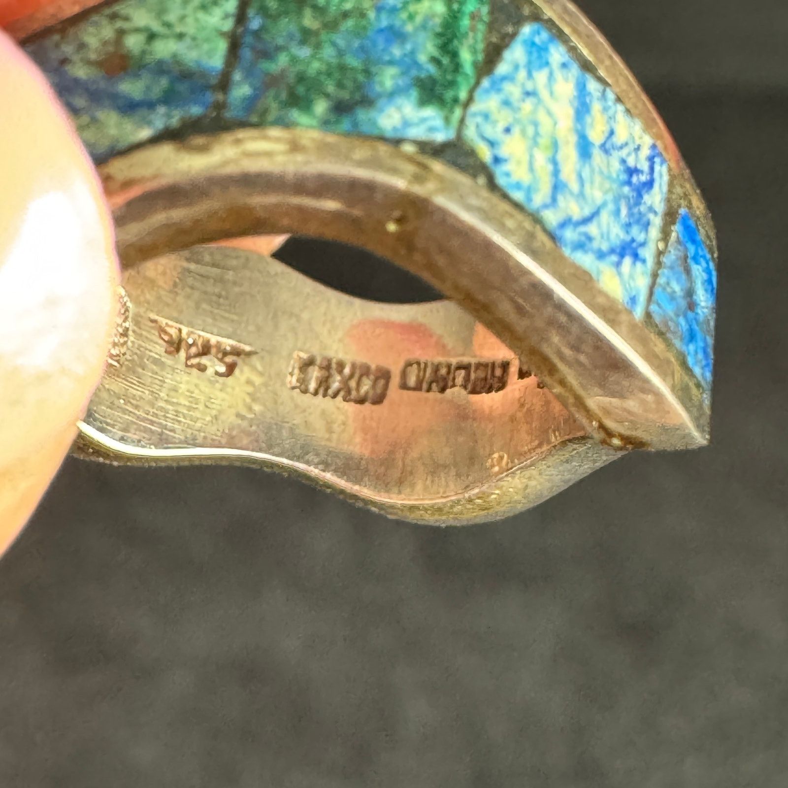 Vintage Vintage Sterling Silver and Enameled Ring Sz 6 Size ONE SIZE - 9 Thumbnail