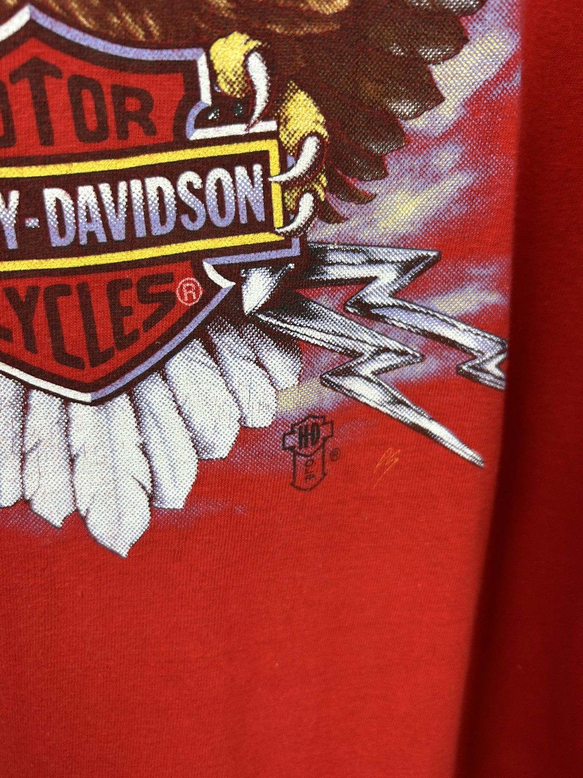 Harley Davidson × Vintage Vintage 1989 3D Emblem Harley Davidson Eagle Tee Size US L / EU 52-54 / 3 - 9 Thumbnail
