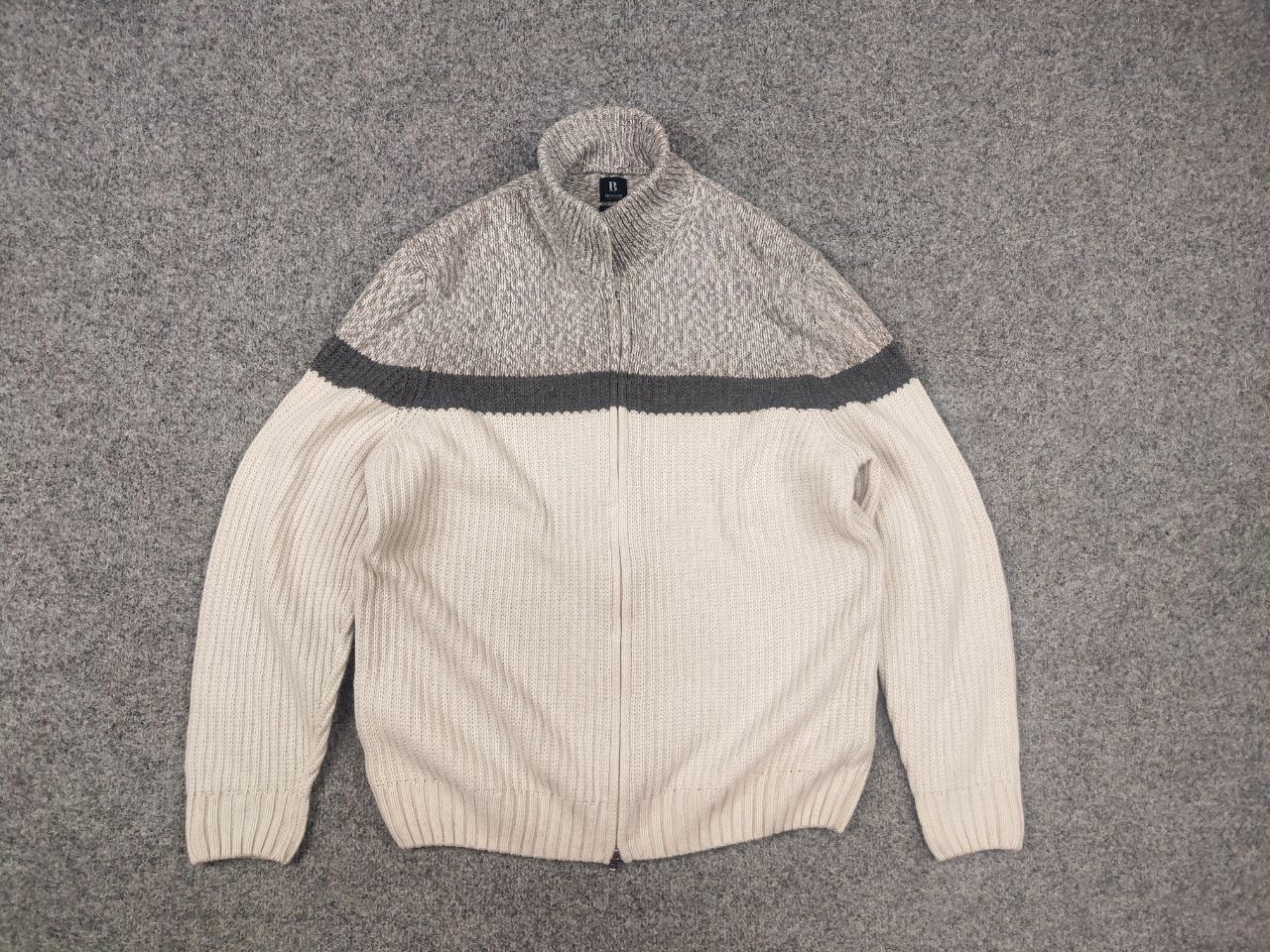 Boggi Boggi Milano Italy cashmere blend Full Zip Knit Beige Jumper Size US L / EU 52-54 / 3 - 10 Thumbnail