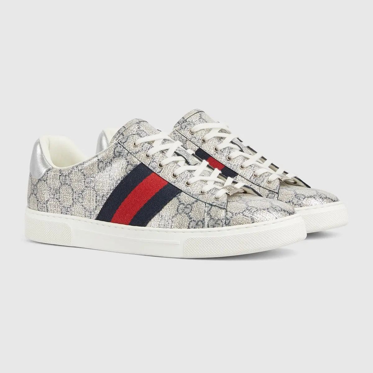 Gucci o1mt1gz1025 Men's Gucci Ace Sneakers With Web in Multicolor Size US 9 / EU 42 - 2 Thumbnail