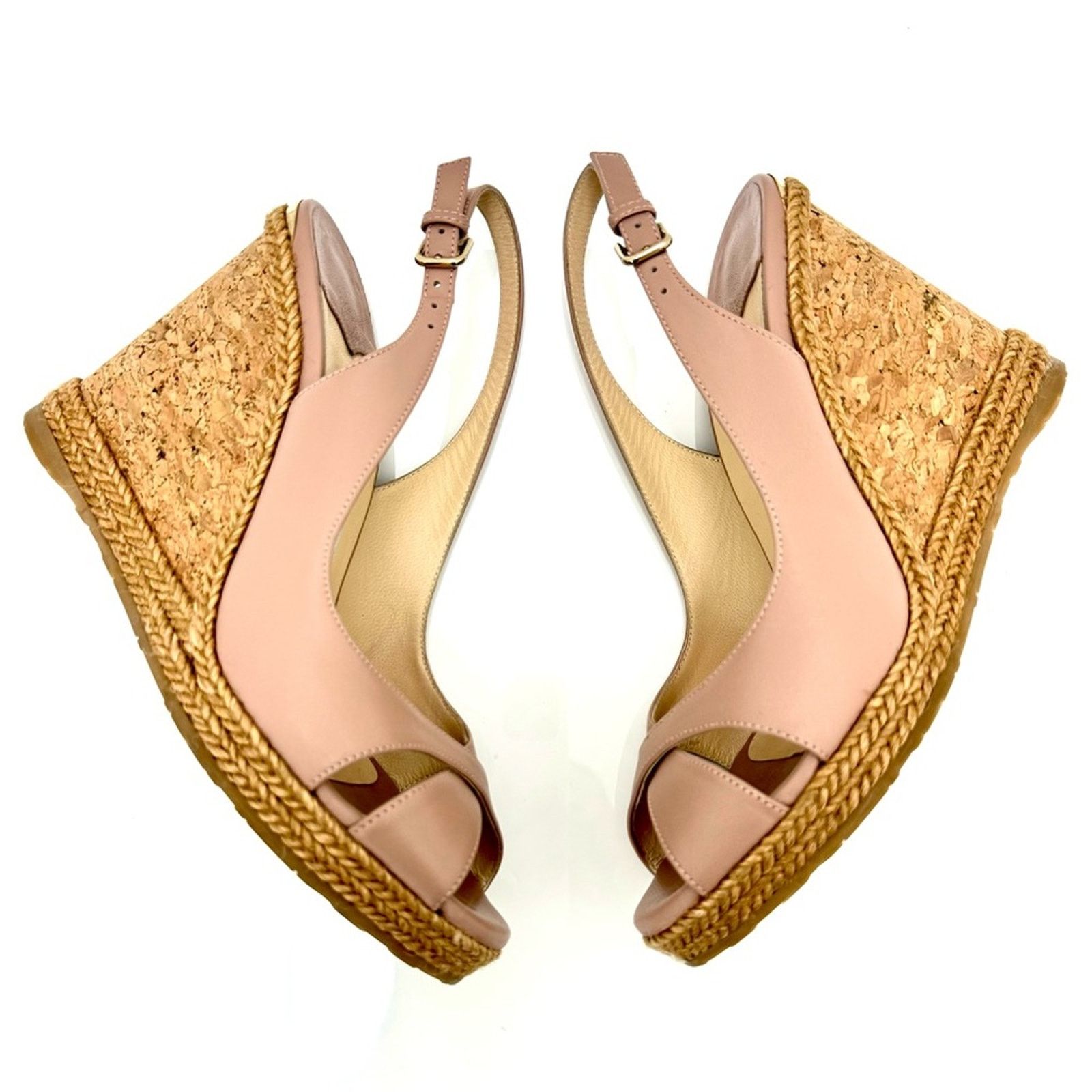 Jimmy Choo Jimmy Choo pink leather Amely wedge heeled pumps, Size 38,5 Size US 8 / IT 38 - 4 Thumbnail