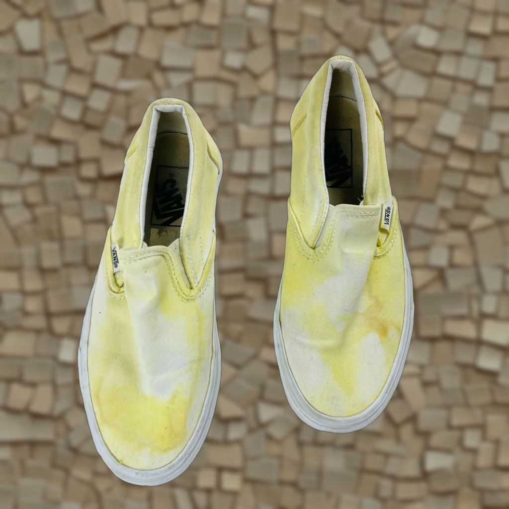 Vans VANS Classic Slip-On Sneakers Unisex Adults Yellow Tie Dye Casual Breathable Canvas Size US 6 / IT 36 - 1 Thumbnail