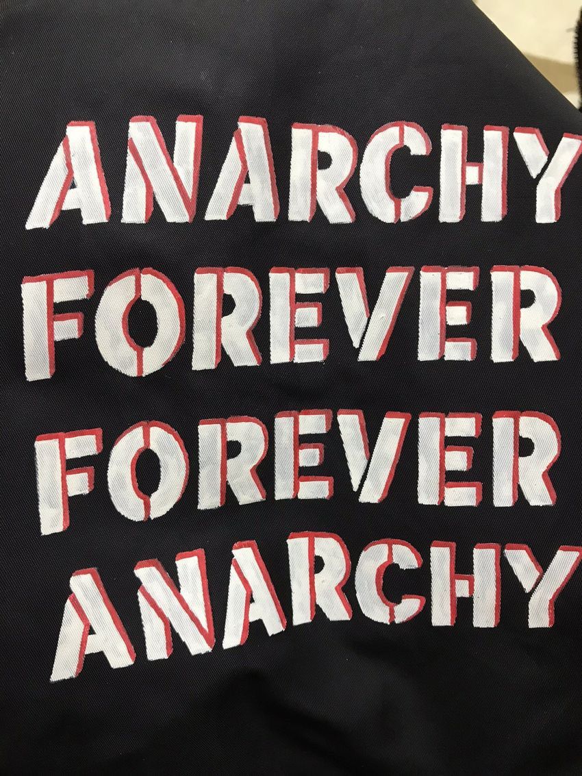 A.F.F.A. × Hiroshi Fujiwara × Jun Takahashi ☠️SOLD☠️AFFA ANARCHYFOREVER FOREVER ANARCHY MA-1 Bomber Jacket Size US XL / EU 56 / 4 - 14 Thumbnail