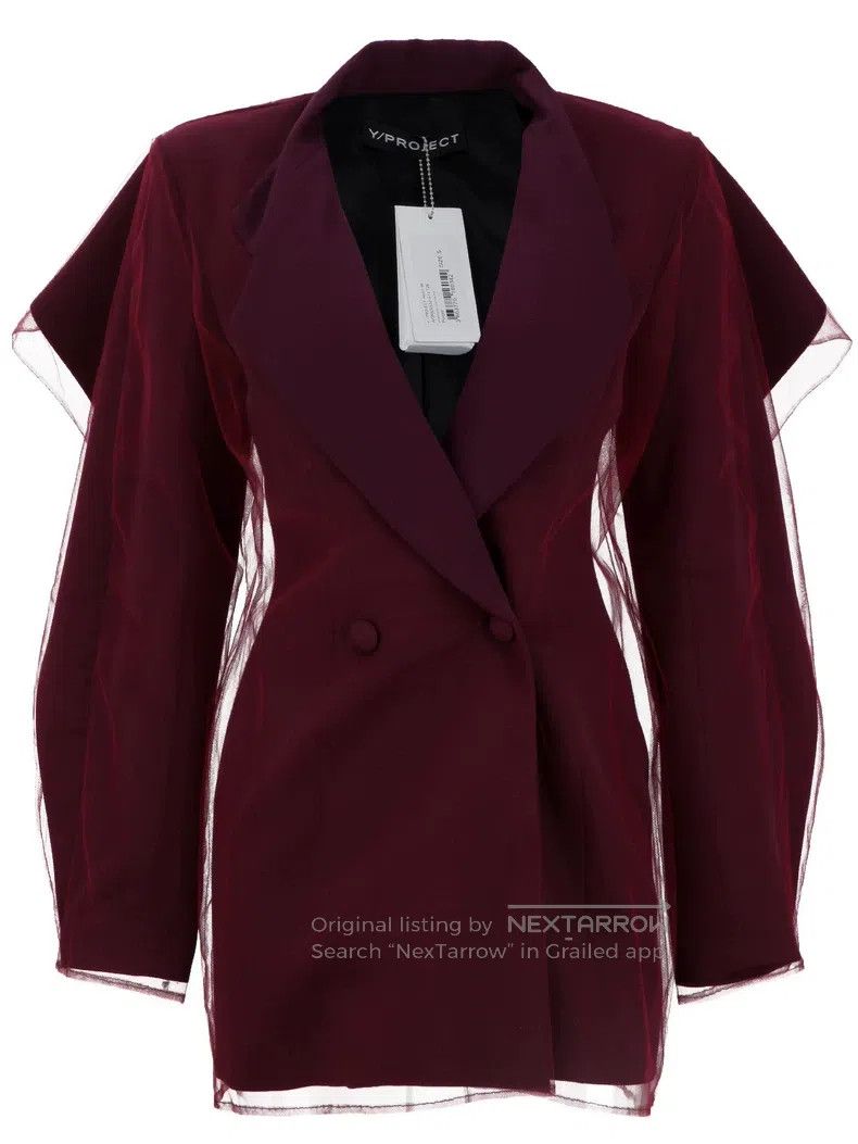 Y/Project Y/Project Size S Red gauze stitching suit jacket Size S / US 4 / IT 40 - 1 Thumbnail