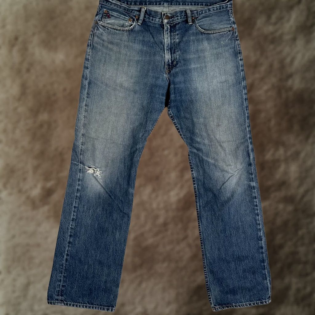 Polo Ralph Lauren VINTAGE Polo Ralph Lauren Jeans Denim 35x32 Blue 5-Pocket Straight Relaxed USA 90s Retro Size US S / EU 44-46 / 1 - 1 Thumbnail
