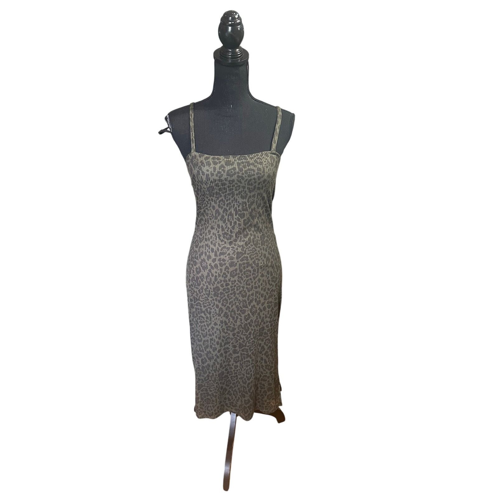Express Express Green Animal Print Dress Bold & Chic Night Out Style Size S / US 4 / IT 40 - 1 Thumbnail