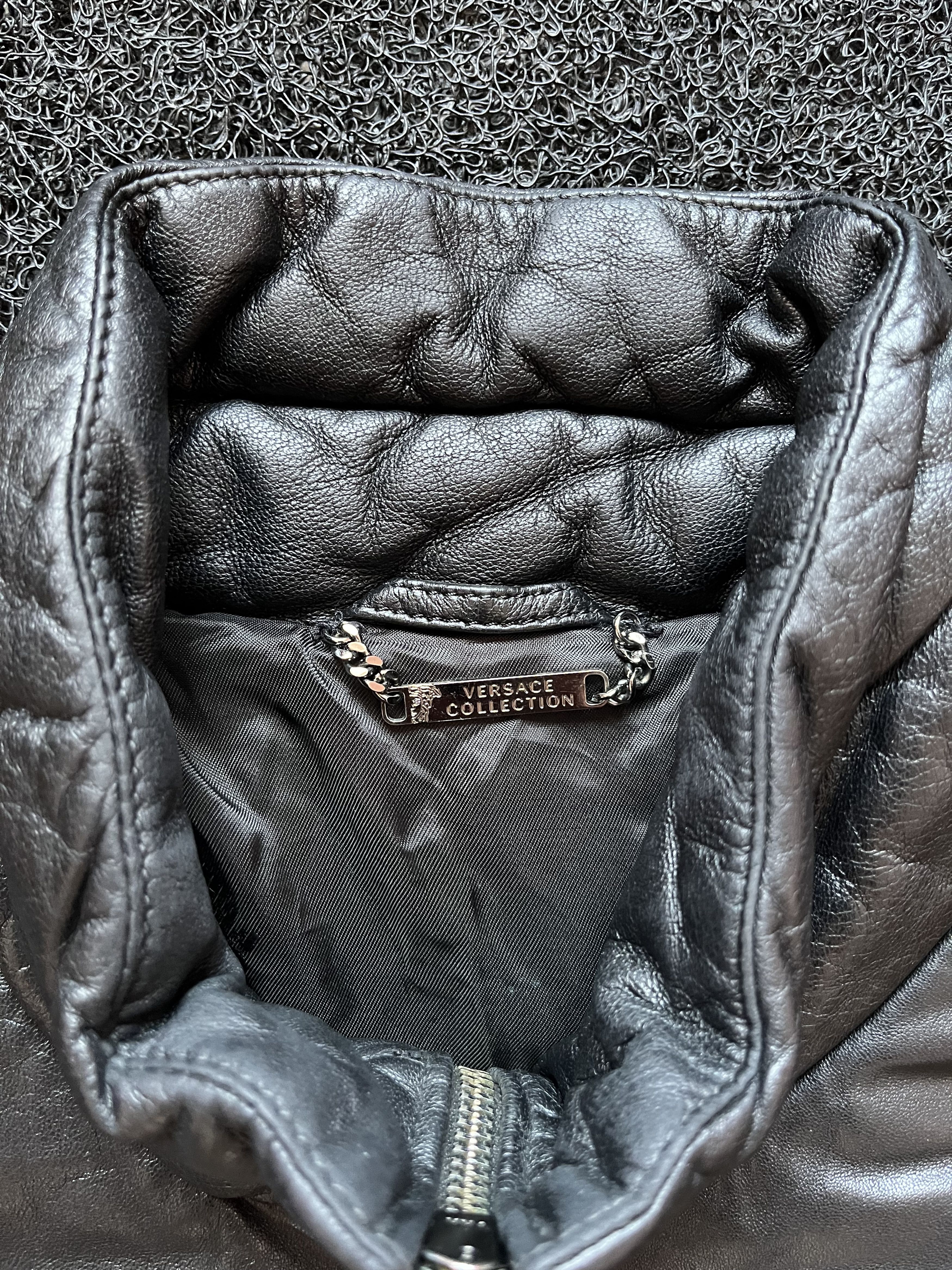 Versace Vintage Gianni Varsace Collection Metal Logo Leather Jacket Size US M / EU 48-50 / 2 - 3 Thumbnail