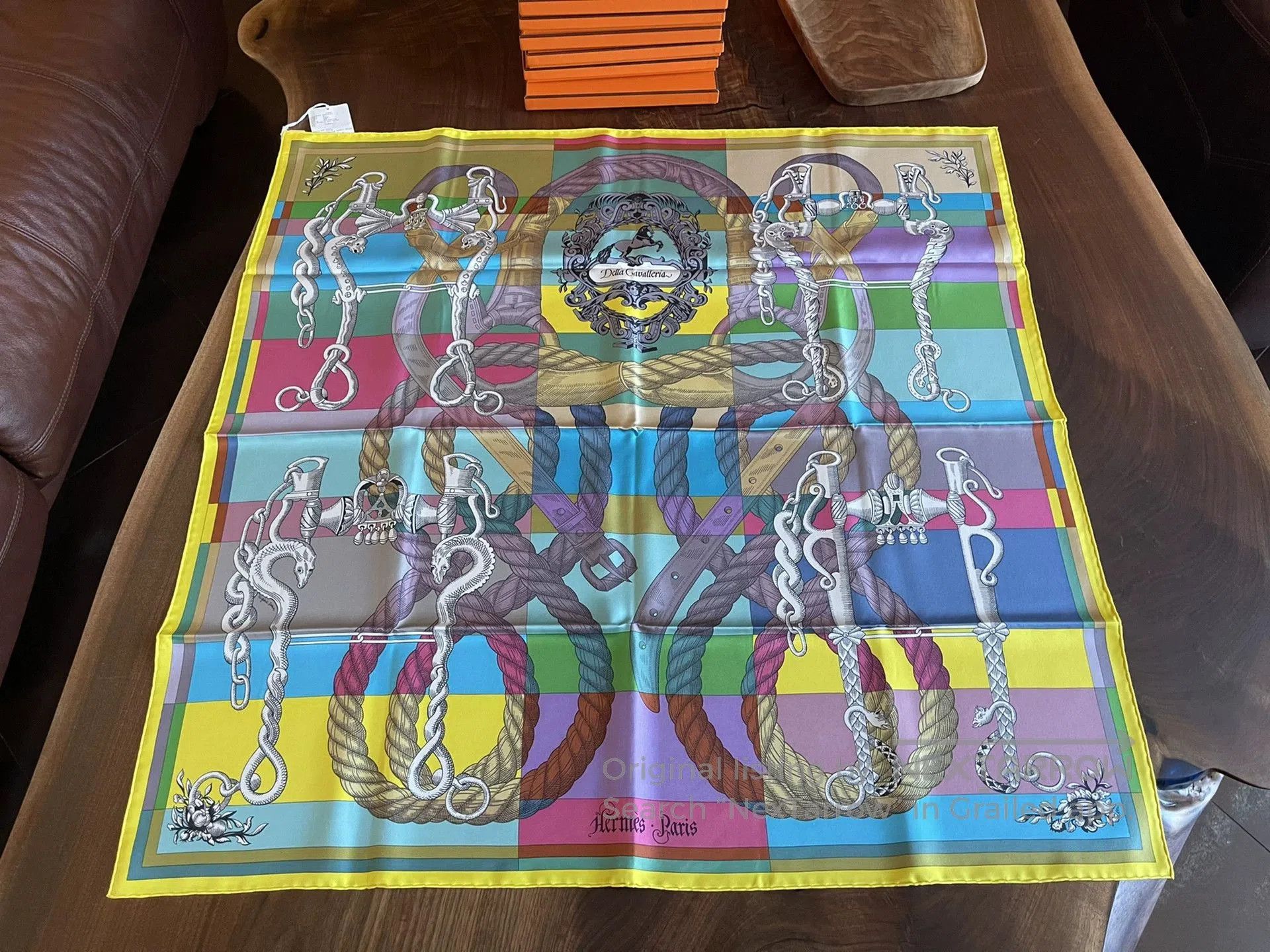 Hermès Silk Scarf Knight on Horse 90x90.