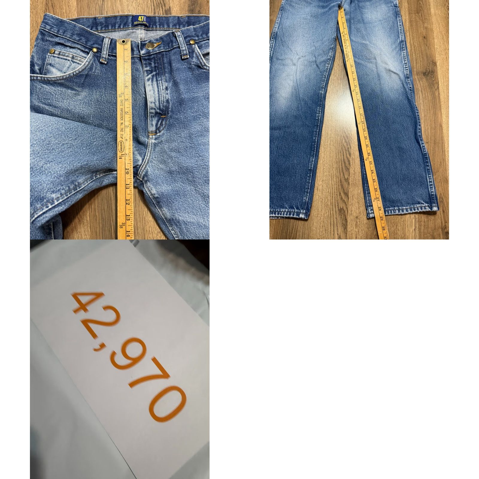 Wrangler Wrangler Jeans Men's 34 Blue Denim Straight Leg Regular Fit Mid Rise Zipper Jeans Size US 34 / EU 50 - 8 Thumbnail