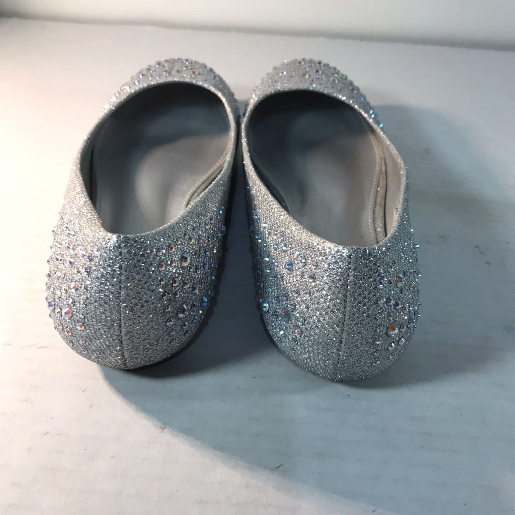 Vintage Hotcakes Orleans Silver Sequin Rhinestone Ballet Flats Women's Size 6.5M Dressy Slip-On Flat Size US 6.5 / IT 36.5 - 6 Thumbnail