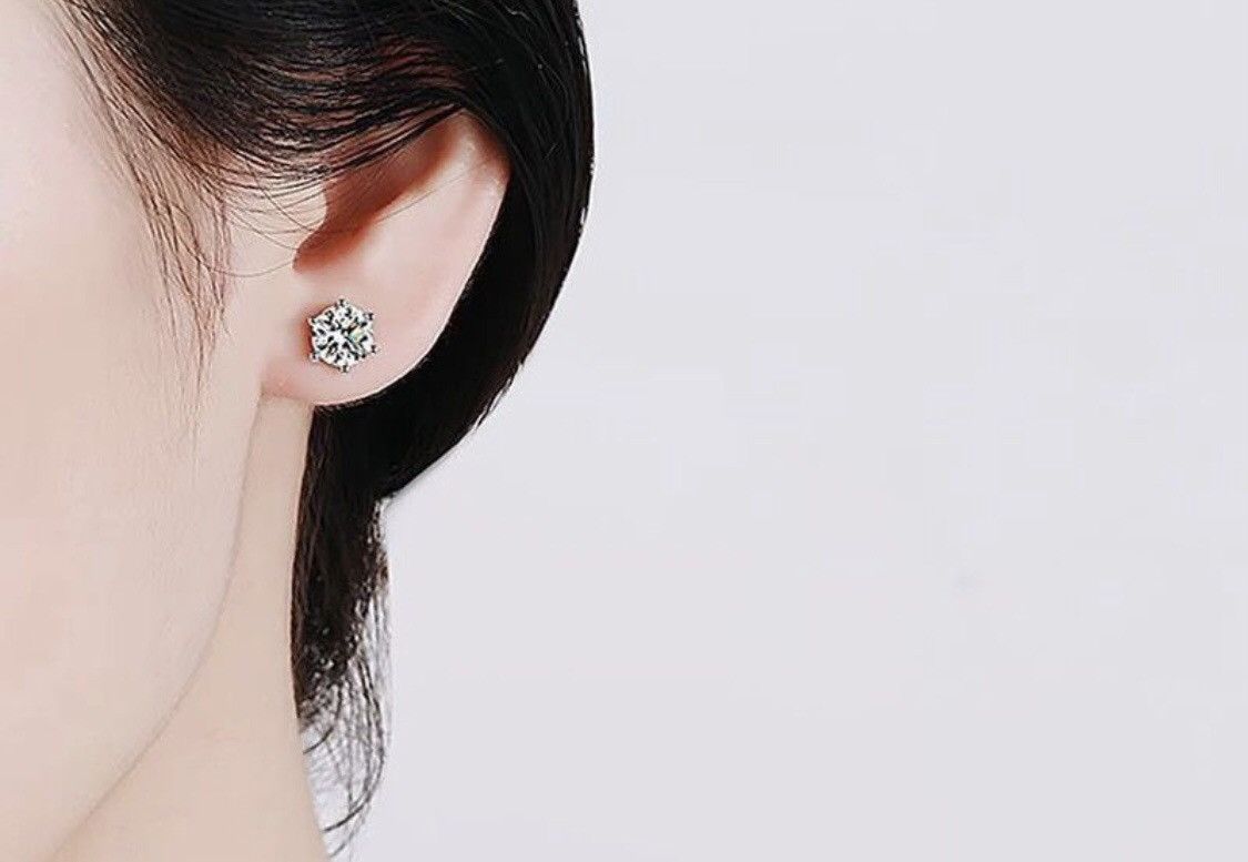 Jewelry Moissanite Screw Stud Earrings Size ONE SIZE - 6 Thumbnail