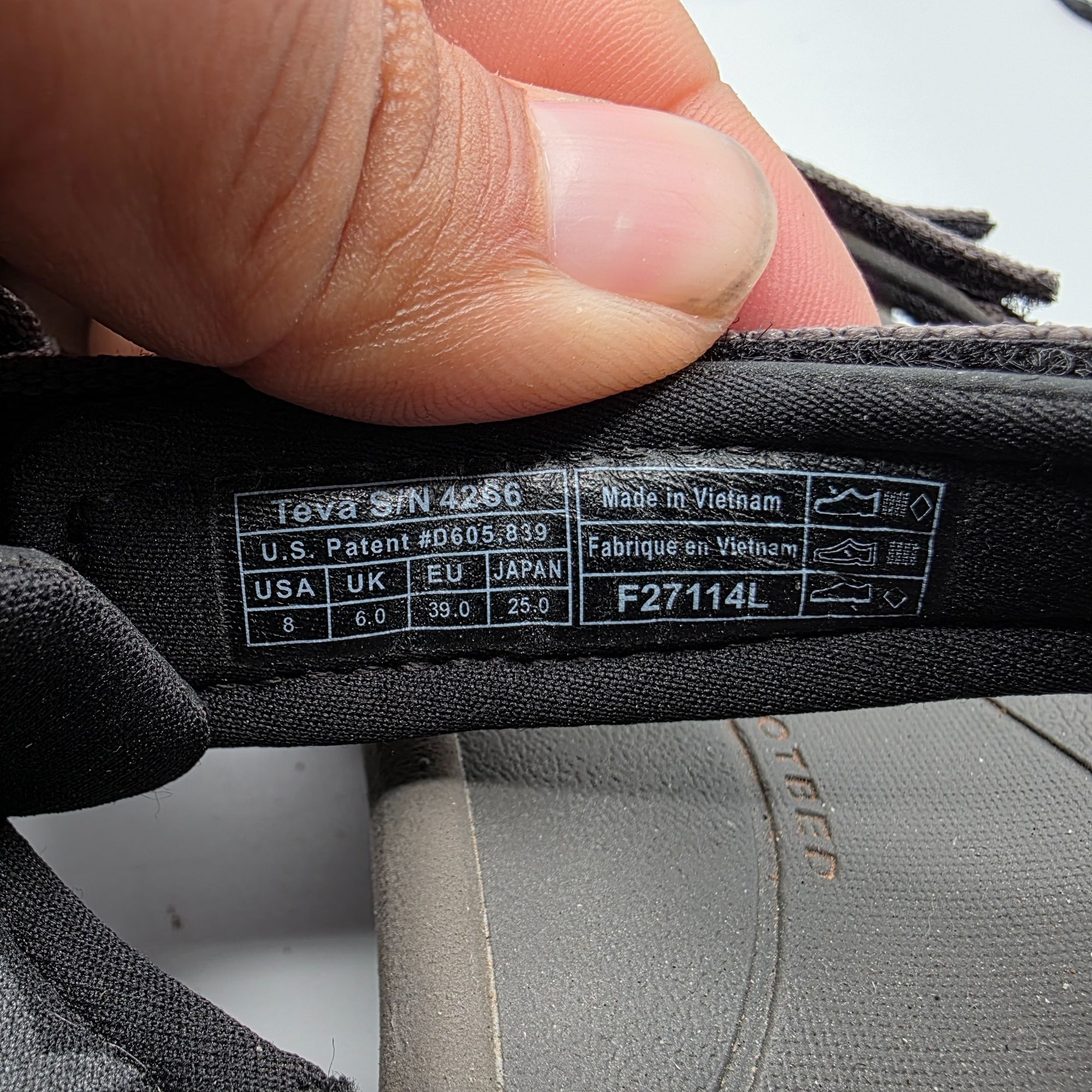Teva Teva Tirra Womens Sandals Size 8 Black Adjustable Strap Outd Size US 8 / IT 38 - 6 Thumbnail