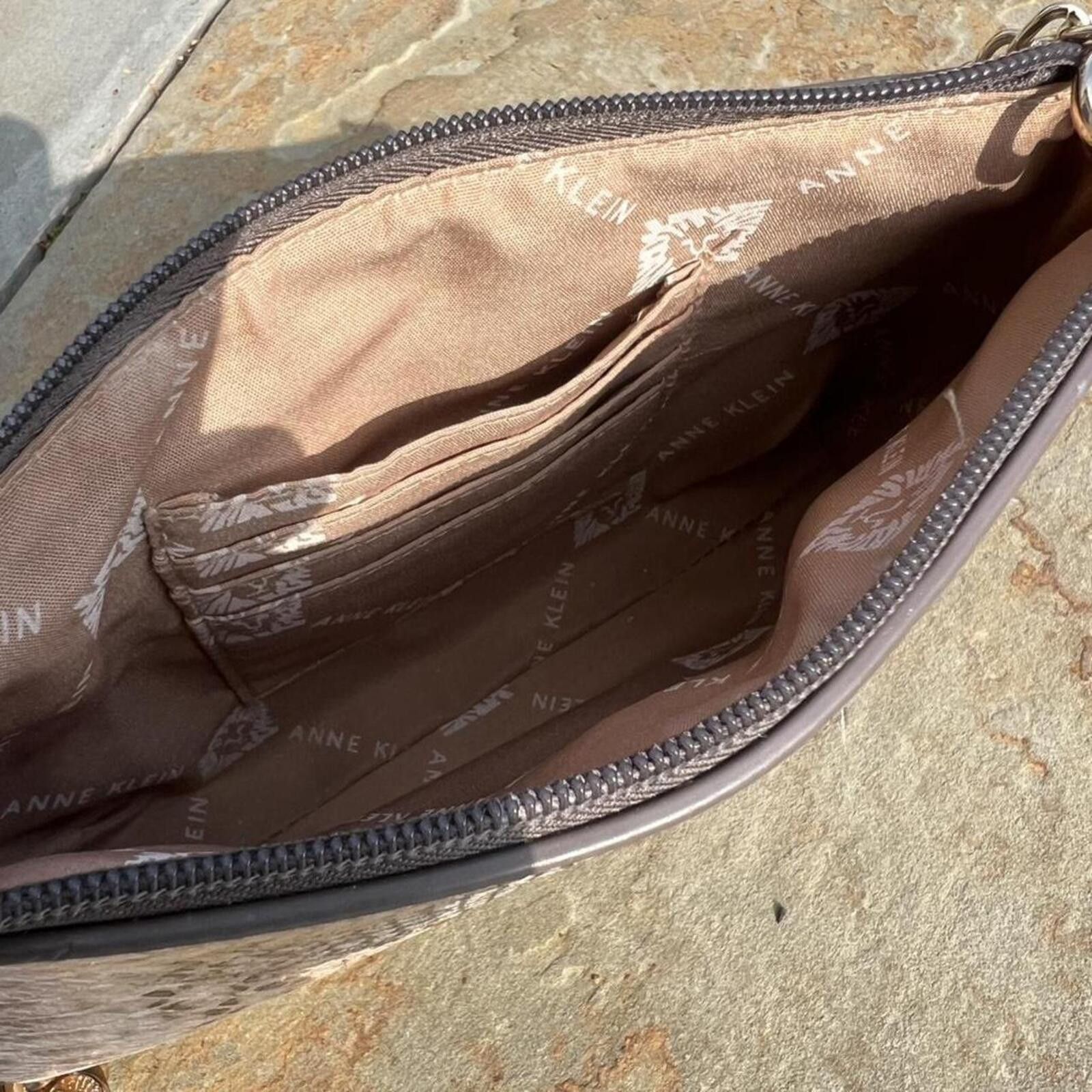 Anne Klein Tan Snake Print Leather Shoulder Bag Size ONE SIZE - 6 Thumbnail