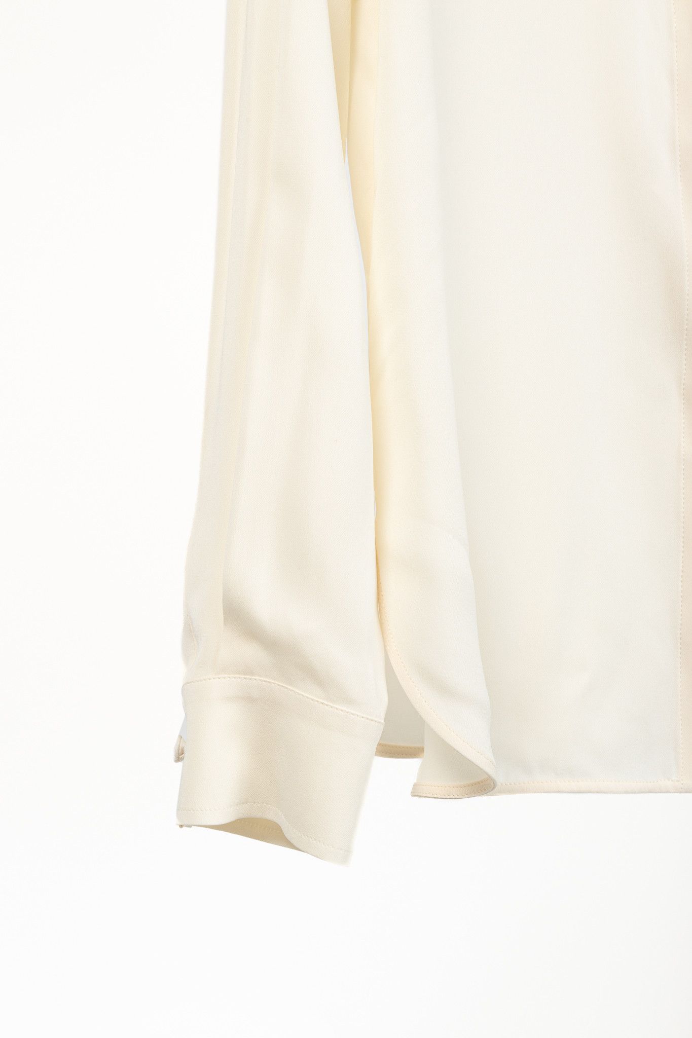 Max Mara Max Mara Filmato Ivory Silk Crepe de Chine Buttoned Blouse Size M / US 6-8 / IT 42-44 - 6 Thumbnail