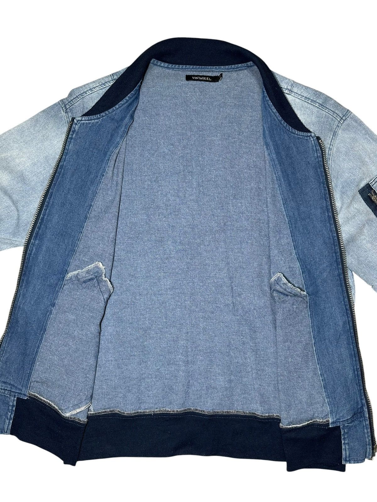 Vintage VINTAGE E.L. light-wash denim bomber jacket Size US L / EU 52-54 / 3 - 5 Thumbnail