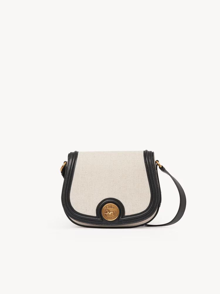 o1loc1c10226 Size: OS / Horse Medal Medium Bag Black/Beige