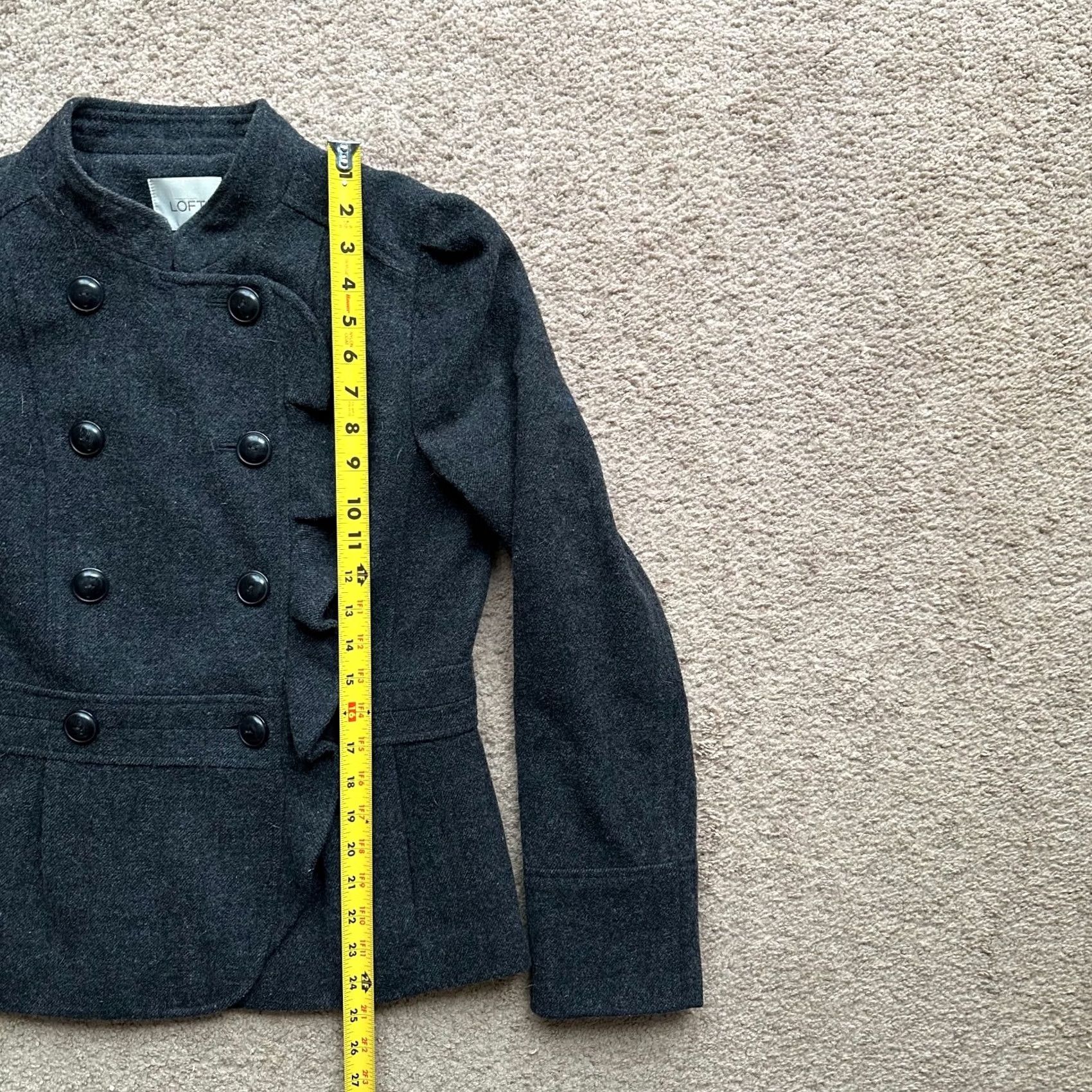 Ann Taylor Ann Taylor Loft Coat Womens 8 Wool Blend Long Sleeve Double Breast Dark Grey Buttons Size M / US 6-8 / IT 42-44 - 7 Thumbnail