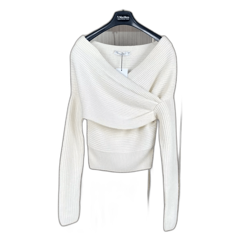 Dior Dior Off-Shoulder Wool Knit Sweater Size 34 Size S / US 4 / IT 40 - 1 Thumbnail