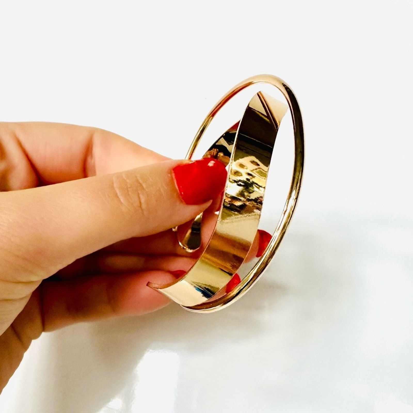 Nordstrom NEW NORDSTROM REVOLVE Slim Band Twisted Bracelet Bangle Cuff Size ONE SIZE - 9 Thumbnail