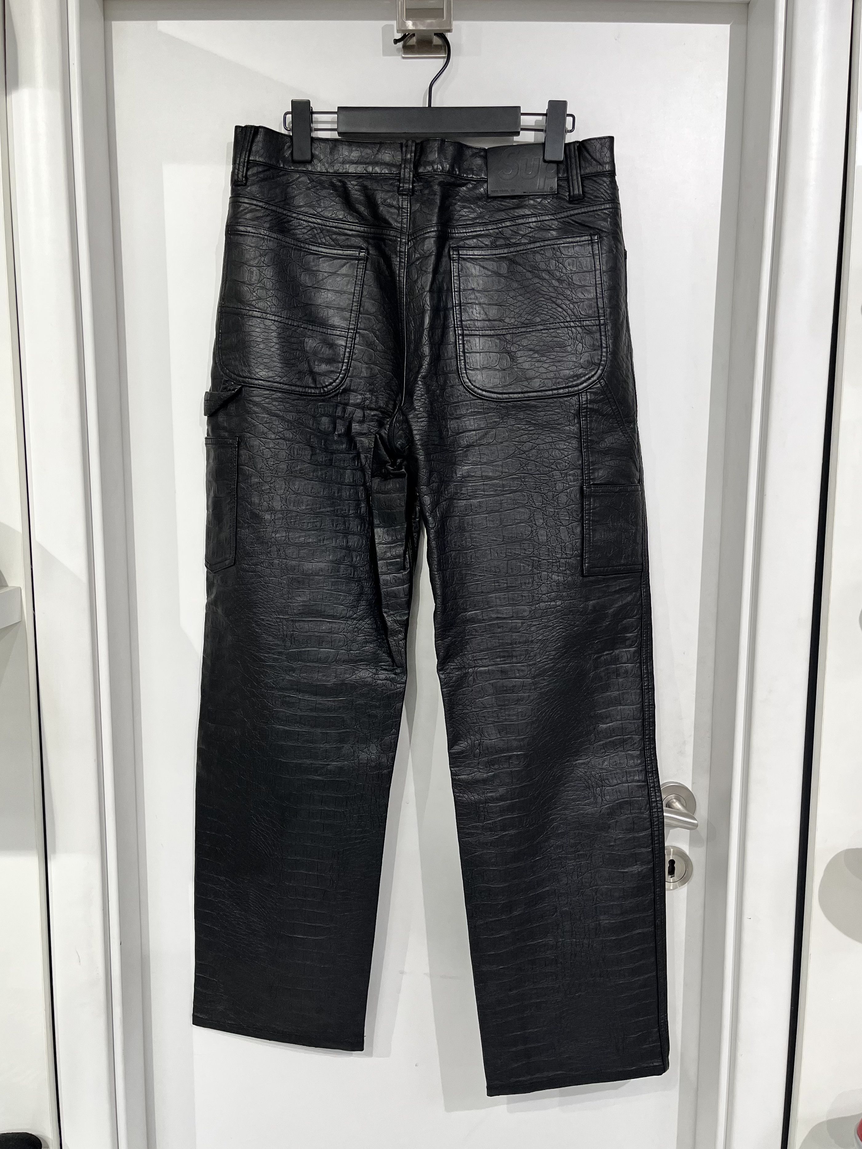 Supreme Supreme Faux Croc Painter Pants Black Size US 32 / EU 48 - 2 Thumbnail