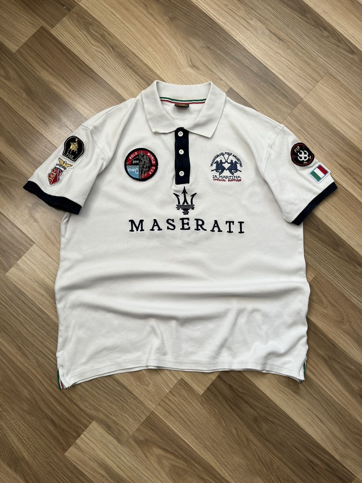 La Martina Y2K Maserati La Martina Polo Rugby TShirt Ralph Style Racing Size US L / EU 52-54 / 3 - 1 Thumbnail