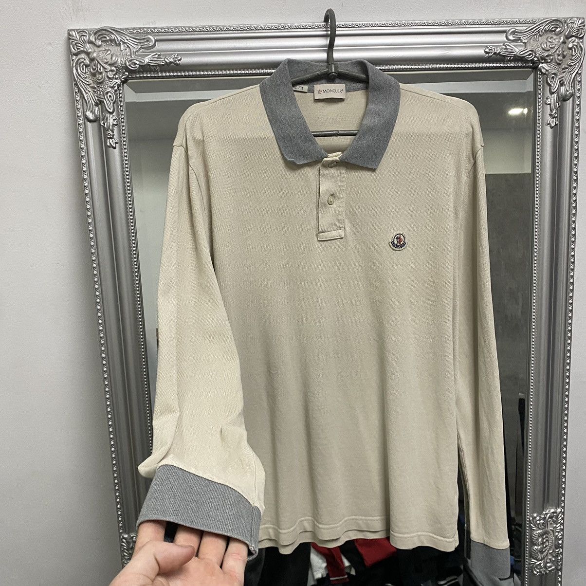Moncler Moncler Long Sleeve Polo Shirt Size US XL / EU 56 / 4 - 4 Thumbnail