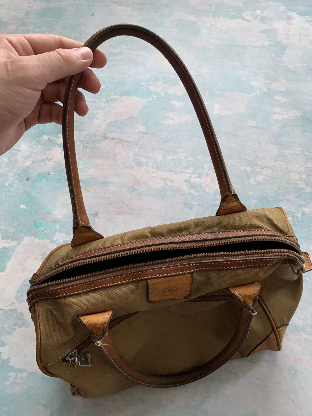 Bogner Vintage Bogner Shoulder Bag Womens Brown Canvas Leather Trim Size ONE SIZE - 7 Thumbnail