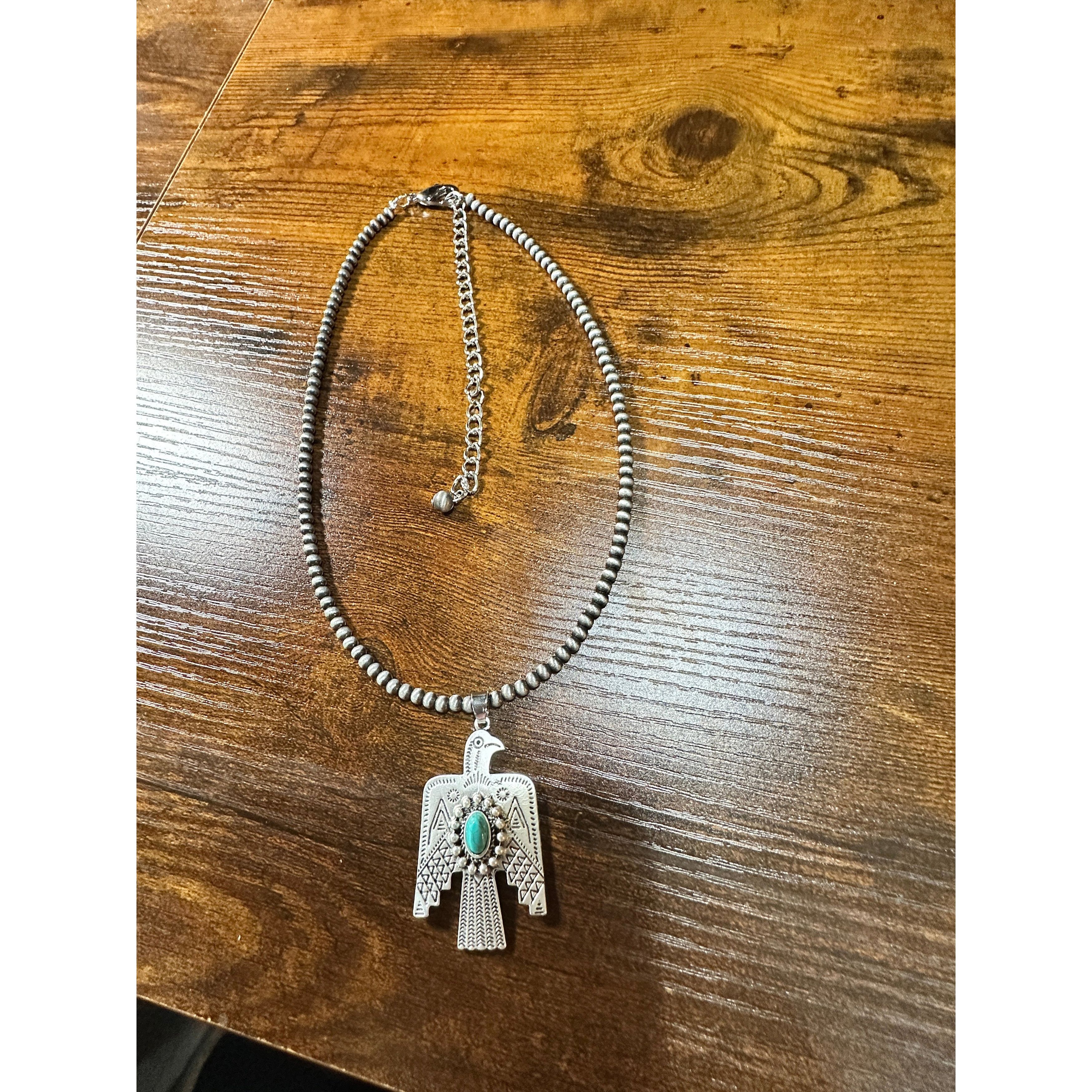 Other Navajo Thunderbird Turquoise Beaded Necklace, Native America Size ONE SIZE - 6 Thumbnail