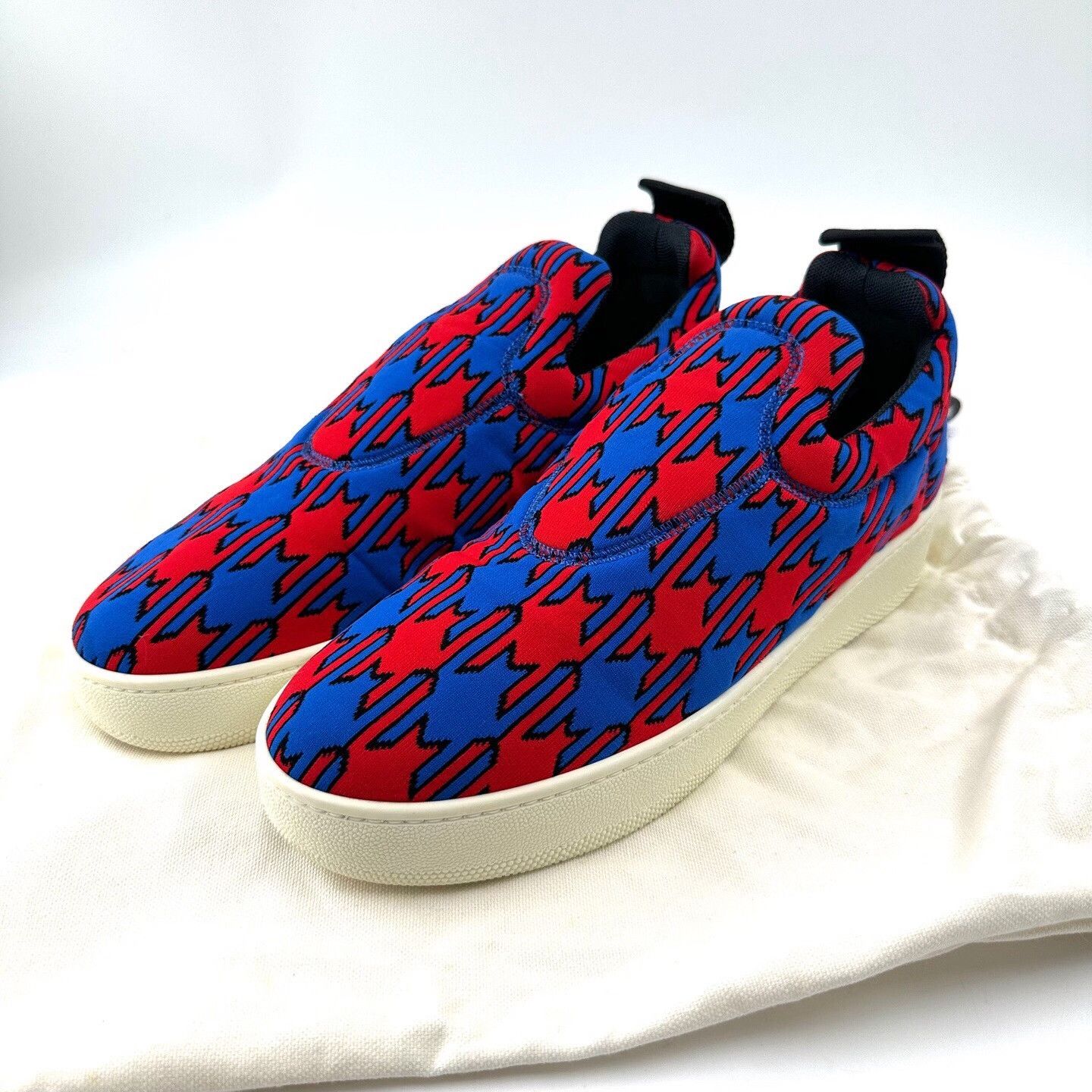 Celine Celine Red Blue Houndstooth Panel Sneakers Size US 7 / EU 40 - 1 Thumbnail
