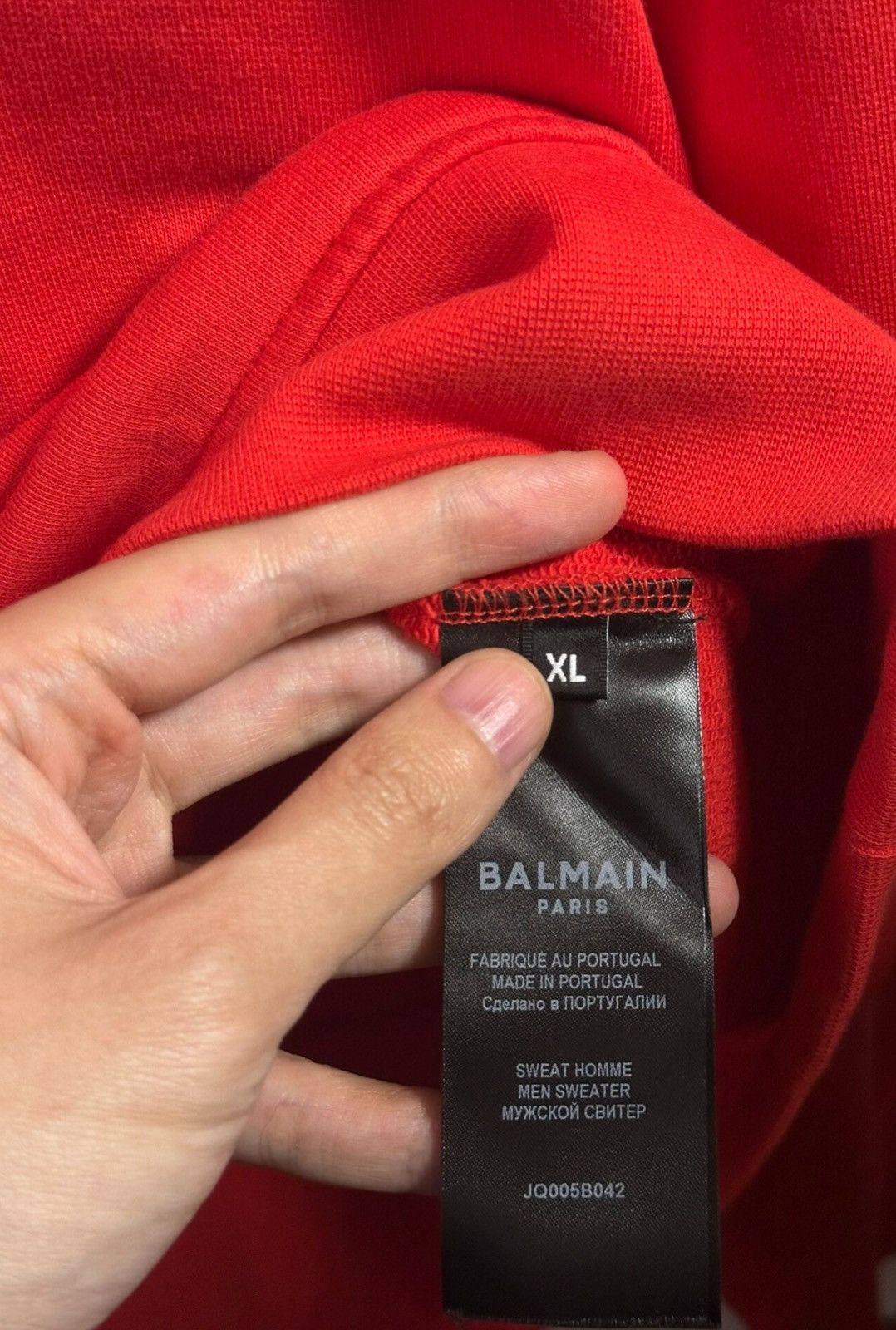Balmain Balmain Red Logo Sweatshirt Sz.XL Size US XL / EU 56 / 4 - 8 Thumbnail