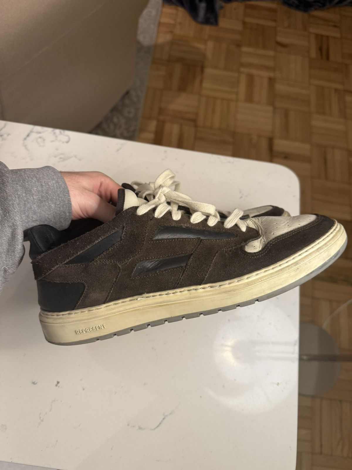 Represent Clo. Represent Reptor Low Brown Black sneaker Size US 12 / EU 45 - 1 Thumbnail